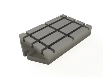 T-slot base plates for axial machines Low-poly 3D model