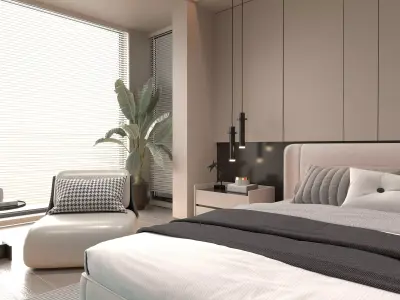 Bedroom interior 20 Low-poly 3D model