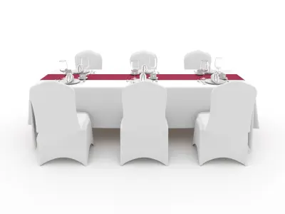 Banquet Table and Chair 98 3D model