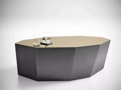 Monolithic coffee table with octagon shape 3D model