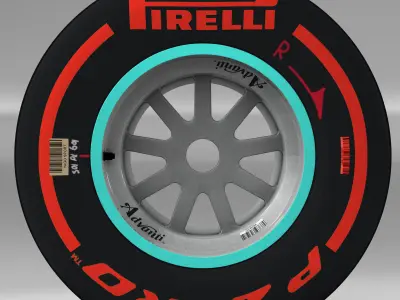 W06 Supersoft rear tyre Low-poly 3D model