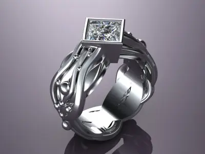 Pearl and Sea Ring 3D print model