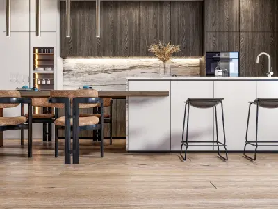 Kitchen Modern interior  0047 3D model