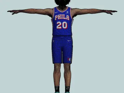  T-Pose Rigged Jared McCain Philadelphia 76ers 3D model