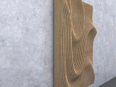 Parametric 3 Waves Wooden Panels with Grasshopper 3D model