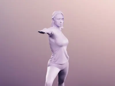 Annika 13170 - Woman Making Yoga Low-poly 3D model