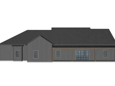 Barndominium House 077 -Archimple LLC Low-poly 3D model