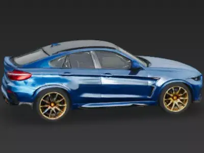 High-Performance Blue Coupe-SUV 3D Model Low-poly 3D model