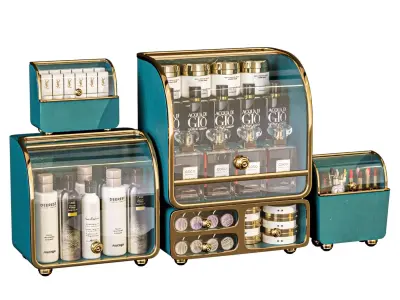 Designer shelf with luxury cosmetics for bathroom  3D model