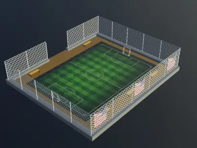 Soccer Stadium - USA Low-poly 3D model