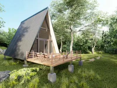 A - Frame tiny house two storey  3D model