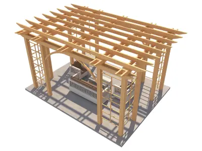 Pergola 1 Low-poly 3D model