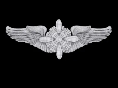 USAAF Flight Engineer Wings Badge 3D model
