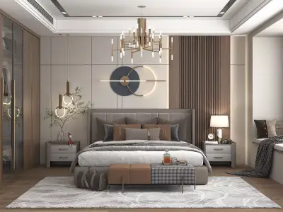 Modern Bedroom Scene 14 3D model