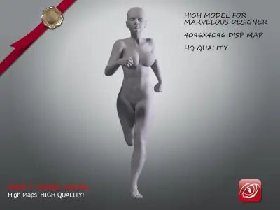 Woman A Testing model - Marvelous Designer Run Low-poly 3D model