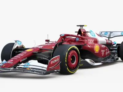 F1 Ferrari SF25 season 2025 Low-poly 3D model
