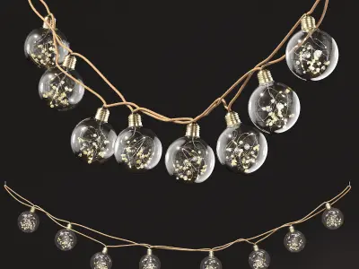 BUTLERS Dried Flower Light bulb String 3D model