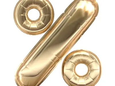 Balloons Numbers Golden 3D model