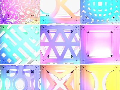 Stage Decor Collection 02 Modular 9 Pieces 3D model