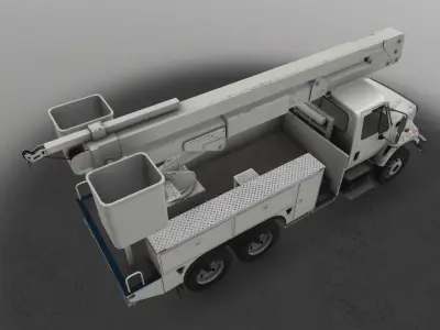 Bucket Truck Low-poly 3D model