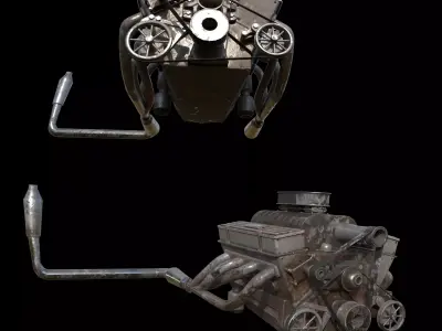 old car engine modeling 3D model