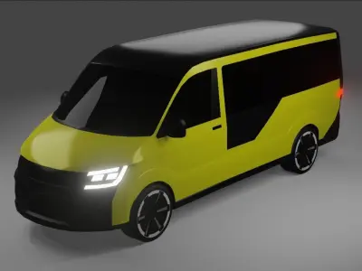 MOIA shuttle Van Low-poly 3D model