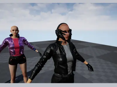 cyberpunk female a1 UNREAL ENGINE 4 22 Low-poly 3D model