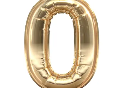 Balloons Numbers Golden 3D model