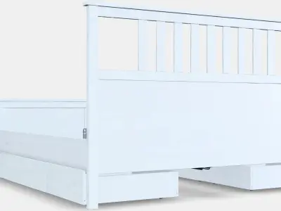 HEMNES Bed frame with 4 storage boxes 3 Low-poly 3D model