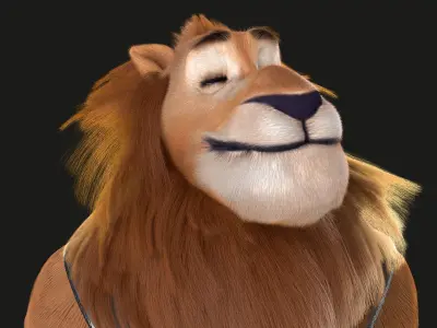 Cartoon Lion Rigged 3D model purchase