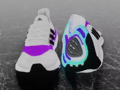 ADIDAS ULTRA BOOST 2021 - PURPLE 3D SHOES Low-poly 3D model