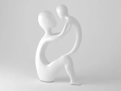Mother and Child sculpture 3D model