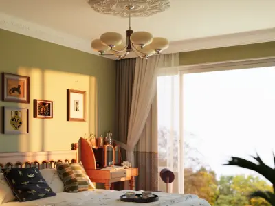 Bedroom interior scenes 3D model 13
