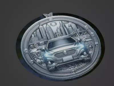 Car Medallion 3D print model 6