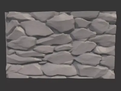 Ancient Stone Fortress Wall 3D model