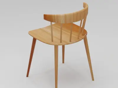 Wooden Chair Low-poly 3D model