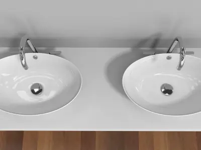 White Oval Basin 3D model