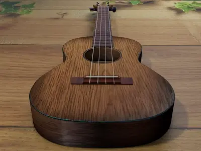 ukulele acoustic Low-poly 3D model