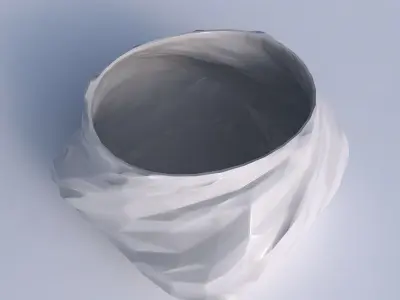 Bowl twisted elipse with low-polygon bulges  3D print model