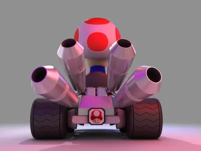 Toad from Mario Kart - Nintendo 3D model Low-poly 3D model