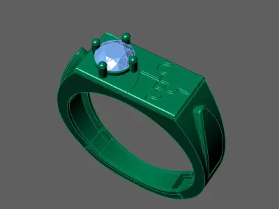 Womens Rings With Stone Ring Ready STL 3DM Models Rings women 3D print model