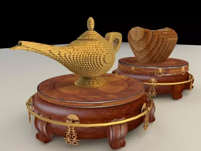Chinese display stand with magic lamp 3D model