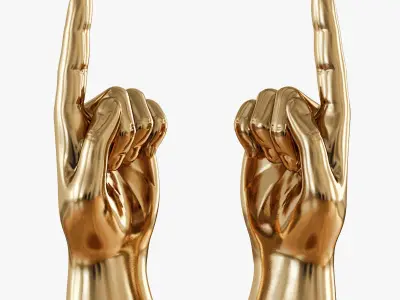 Gold figurine hand 3D model