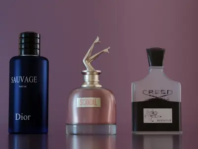 Exquisite Perfume Collection Low-poly 3D model