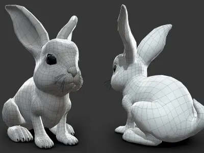 Baby Rabbit Low-poly 3D model