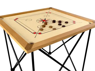 Carrom Board Table Game 3D model