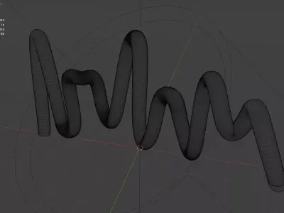 3D Colorful Gradient Curve Squiggle 3D model