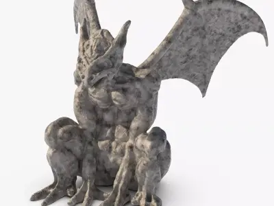 Gargoyl 01 Low-poly 3D model