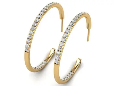 Diamond Hoop Earring 3294 3D print model