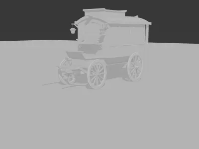 Medieval Carriage Low-poly 3D model from CGTrader